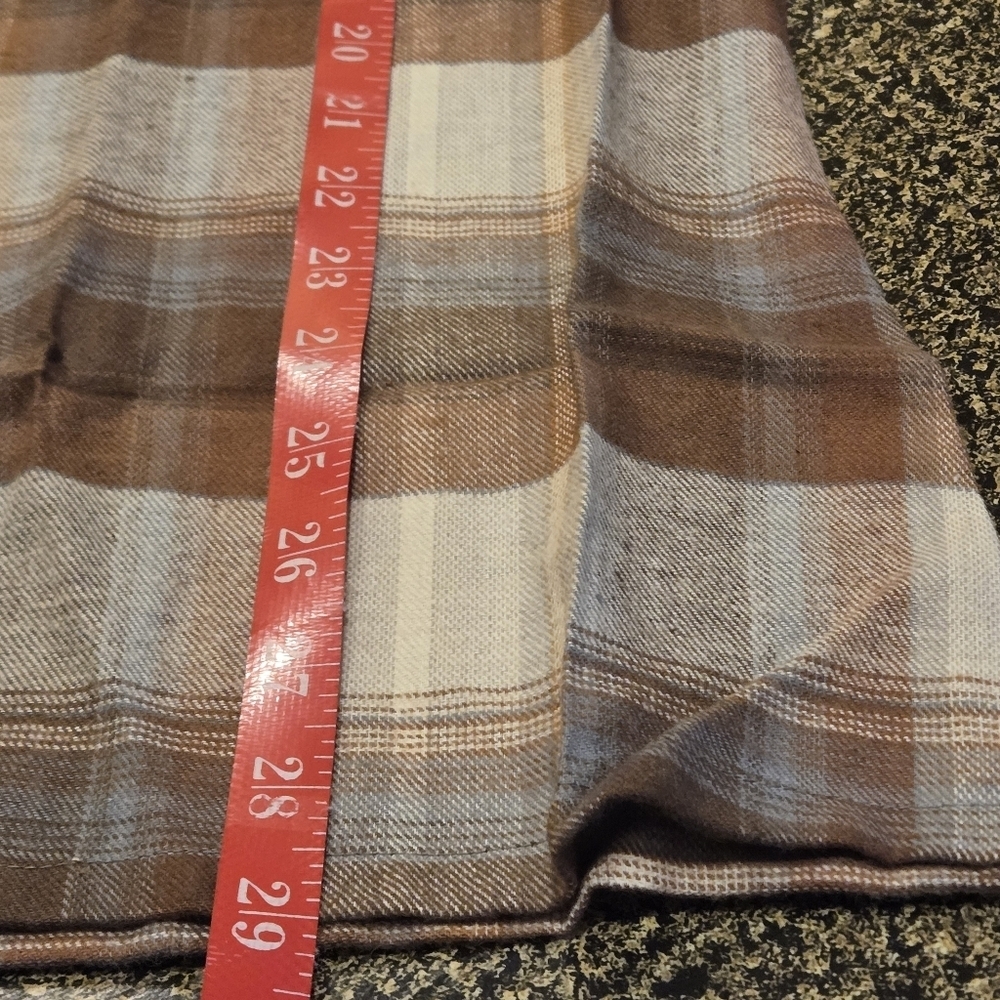 Y2K Arrow Plaid Flannel Shirt Men’s M Brown Beige Rust Blue | NWOT - Picture 15 of 15